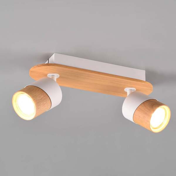  Trio Lighting Trio Lighting Foco De Techo Aruni De Madera, 2 Luces Blanco 