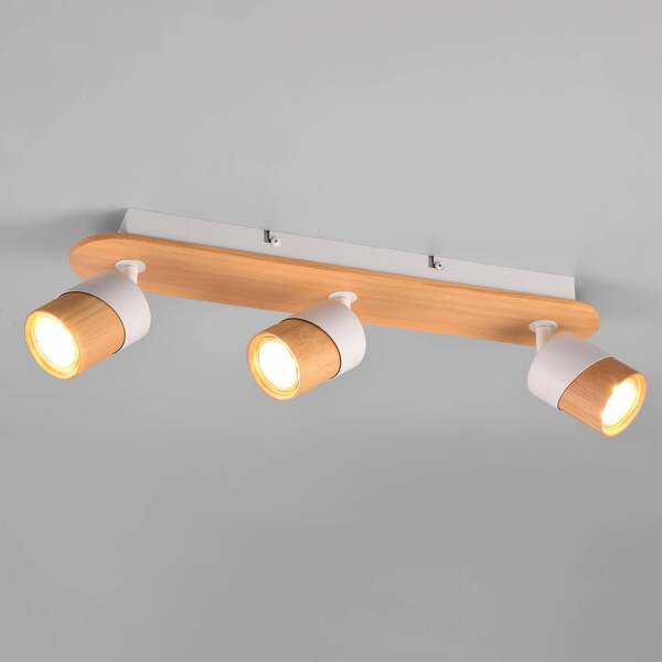  Trio Lighting Trio Lighting Foco De Techo Aruni De Madera, 3 Luces Blanco 