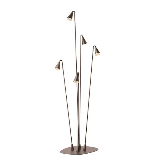  Vibia Vibia Lámpara De Pie Led Exterior Brisa, 5 Luces, Marrón Mate 