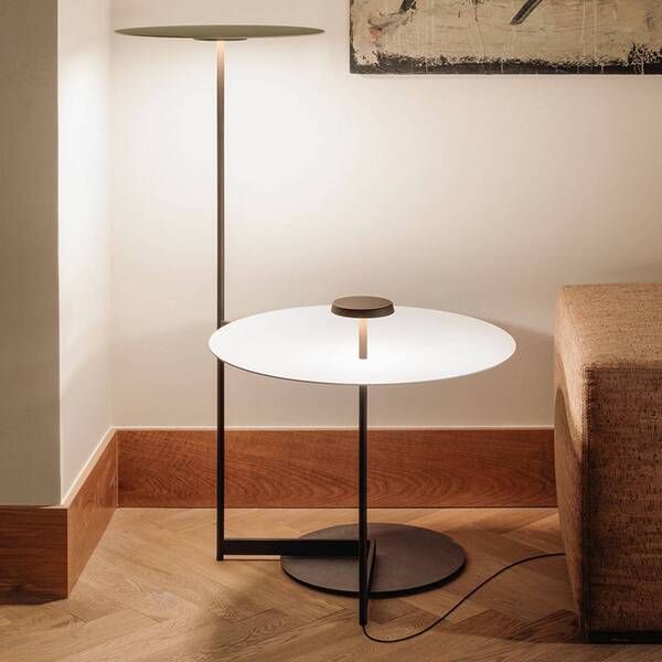  Vibia Lámpara De Pie Led Vibia Flat 90 Cm Gris L1, Atenuable 