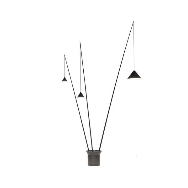  Vibia Lámpara De Pie Led North De Vibia, Negra, 3 Luces, Metal, 927 