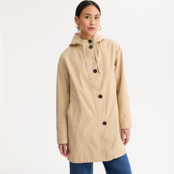  Anne Weyburn Anne Weyburn Parka De Largo Medio Con Capucha Fija Y Cierre De Cremallera, Entretiempo. Talla Xxl. Color 