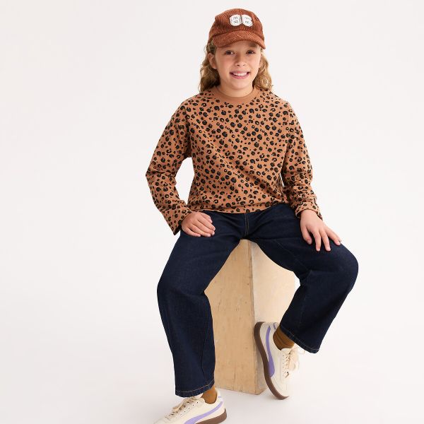  La Redoute Collections La Redoute Collections Camiseta De Manga Larga Con Estampado De Leopardo. Talla 94 Cm (3 Años). Color 