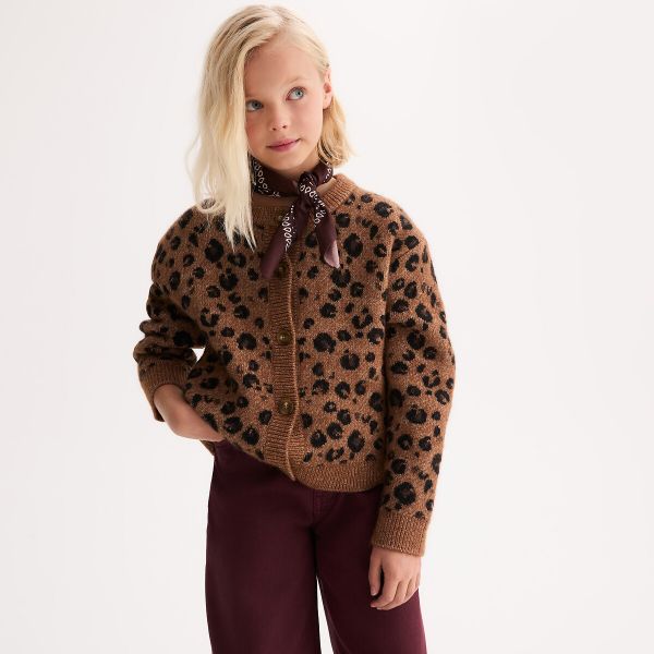  La Redoute Collections La Redoute Collections Chaqueta De Punto Grueso, Estampado Animal Print. Talla 114 Cm (6 Años). Color 