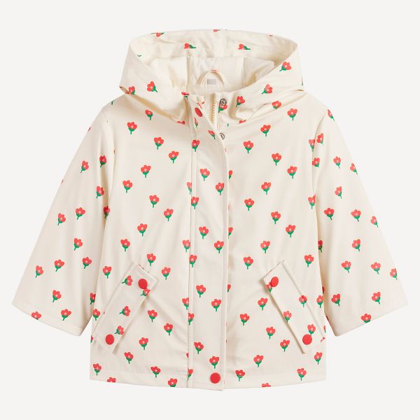  La Redoute Collections La Redoute Collections Chubasquero Con Capucha De Goma, Estampado Floral. Talla 86 Cm (2 Años). Color 