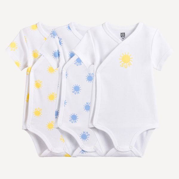 La Redoute Collections La Redoute Collections Lote De 3 Bodies Para Bebé, Manga Corta, Estampado Sol, Algodón. Talla 54 Cm (1 Mes). Color 
