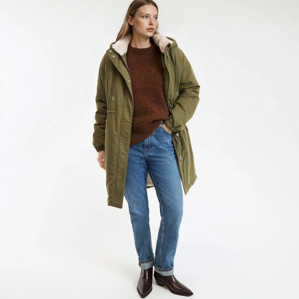  La Redoute Collections La Redoute Collections Parka Larga Con Capucha Fija Y Cierre De Cremallera, Para Invierno. Talla L. Color 