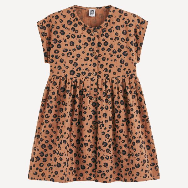  La Redoute Collections La Redoute Collections Vestido Sin Mangas Con Estampado De Leopardo, En Gasa De Algodón. Talla 86 Cm (2 Años). Color 