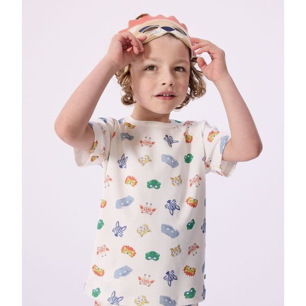  Petit Bateau Petit Bateau Pijama Corto De Disfraces, Algodón, Estampado Con Animales. Talla 94 Cm (3 Años). Color 
