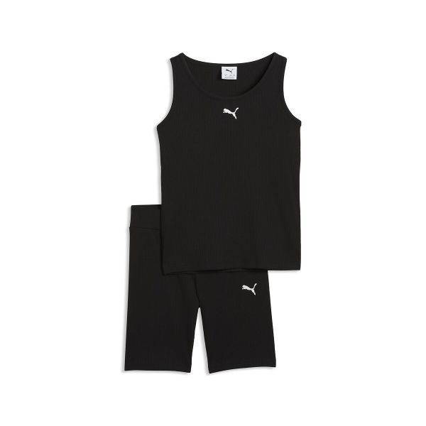  Puma Puma Conjunto De Pantalón Corto Y Camiseta De Tirantes De Canalé. Talla 132/138 Cm (9/10 Años). Color 