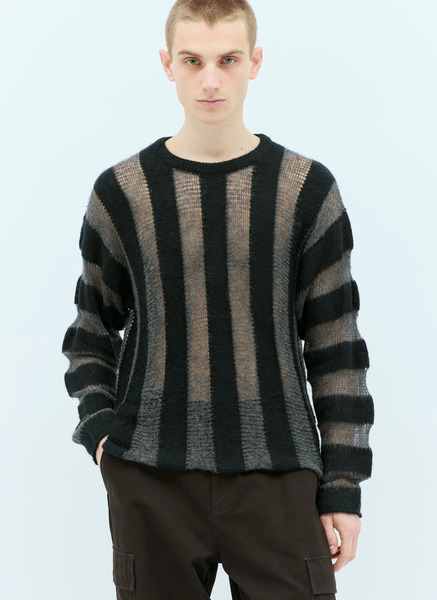  Brain Dead Brain Dead Fuzzy Threadbare Sweater - Mann Strick Black M 