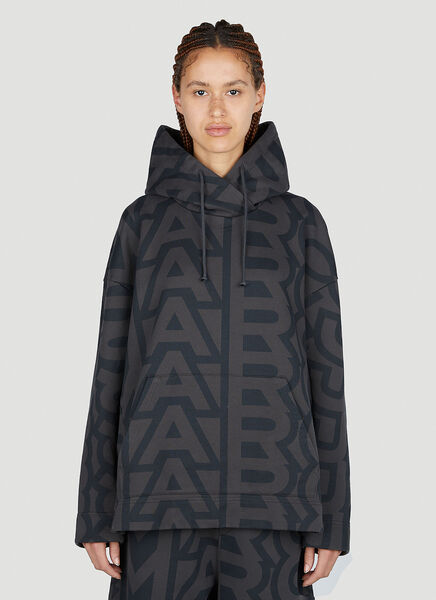  Marc Jacobs Marc Jacobs Monogram Oversized Hooded Sweatshirt - Frau Sweatshirts Black Xs 