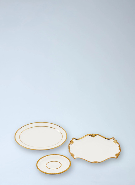  Polspotten Polspotten Set Of Three Golden Finds Plates -  Kitchen White One Size 