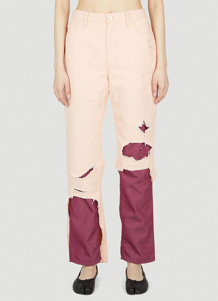  Raf Simons Raf Simons Distressed Jeans - Frau Jeans Pink 27 