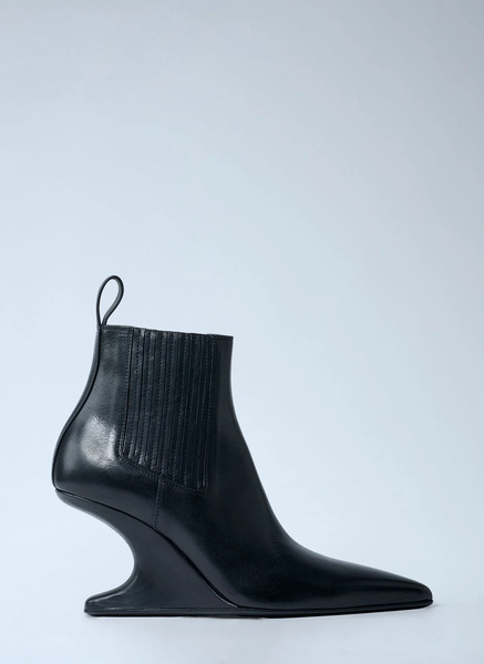  Rick Owens Rick Owens Leather Wedge Ankle Boots - Frau Heels Black Eu - 36 