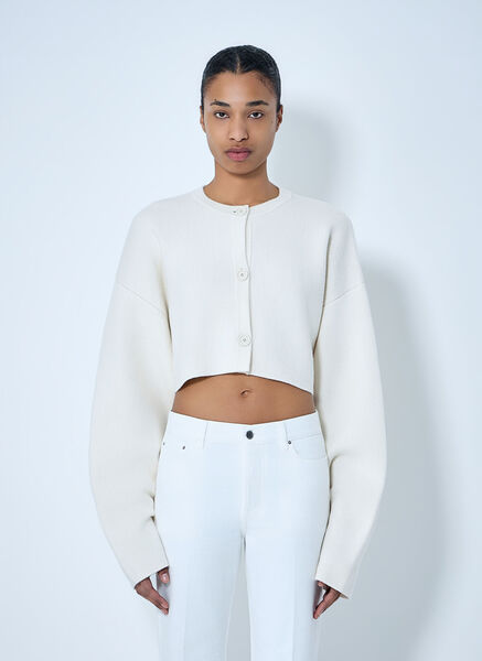  Toteme Toteme Cropped Oversized Cardigan - Frau Strick White S 
