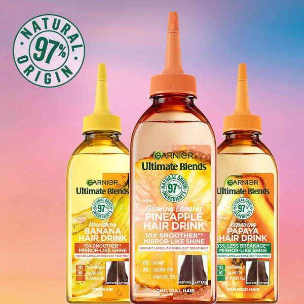  Garnier Garnier Ultimate Blends Glowing Lengths Pineapple Hair Drink Liquid Conditioner For Long Dull Hair 200ml 