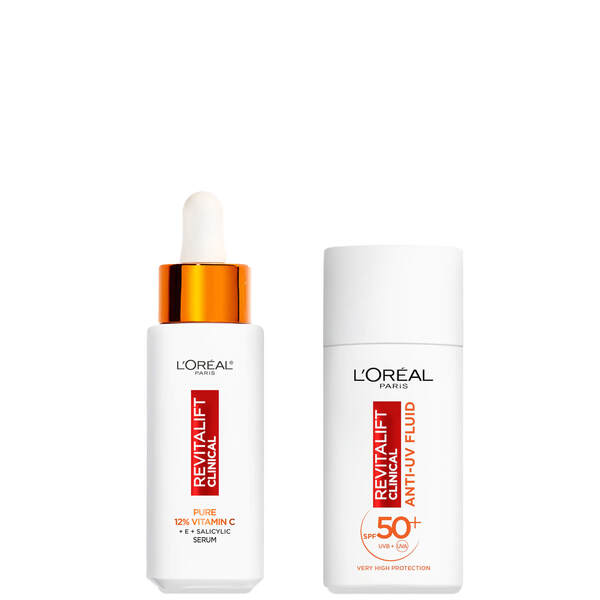  L'oréal Paris Dúo Facial De Sérum Con Vitamina C Pura Revitalift Y Crema Fluida Invisible Con Fps 50+ De Loréal Paris 