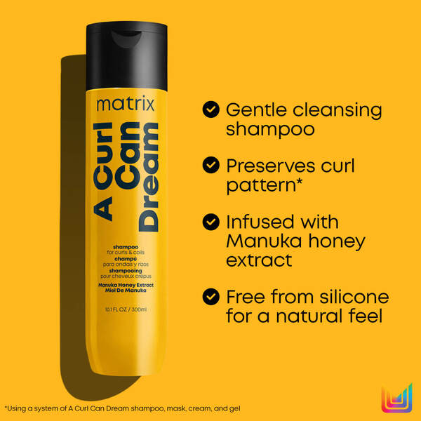  Matrix Matrix A Curl Can Dream Manuka Honey Infused Shampoo, Mask And Leave In Cream Routine For Curls And Coils 