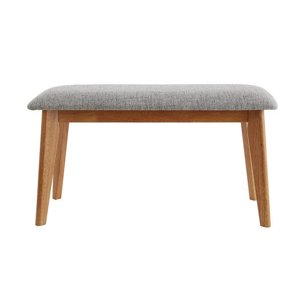 Miliboo Banco De Madera Con Tejido Gris Claro Elion 