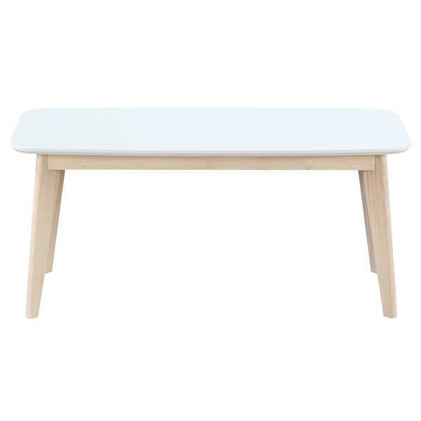  Miliboo Banco Diseño 100cm Blanco Y Madera Leena 