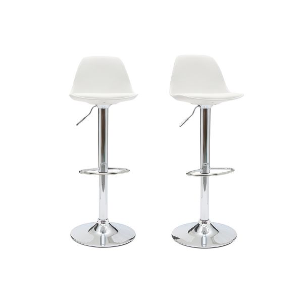  Miliboo Lote De 2 Taburetes De Diseño Blancos Steevy 