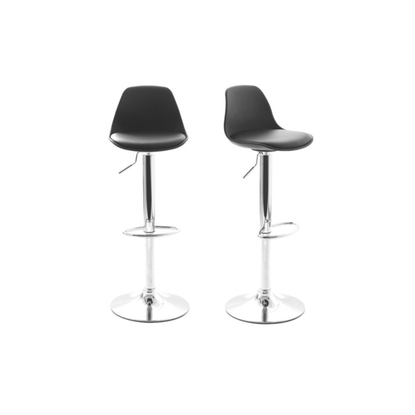  Miliboo Lote De 2 Taburetes De Diseño Negros Steevy 