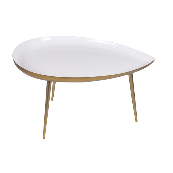  Miliboo Mesa De Centro En Acero Lacada Blanco Drop 