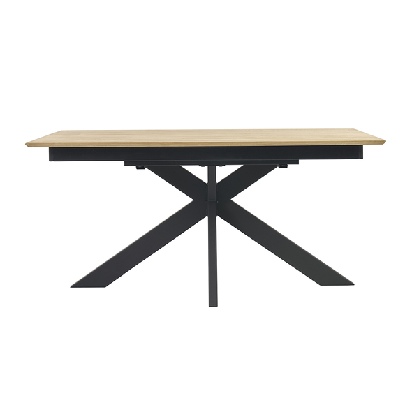  Miliboo Mesa De Comedor Rectangular Extensible Con Alargue Integrado De Madera Clara Roble Macizo L160-245 Cm Agata 