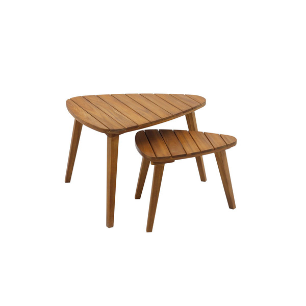  Miliboo Set De 2 Mesas De Centro De Madera Maciza Elqui 