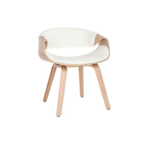  Miliboo Silla Nórdica Blanco Y Madera Clara Aramis 