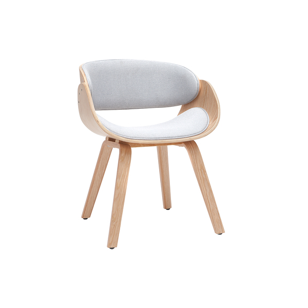  Miliboo Silla Tejido Gris Y Madera Clara Bent 