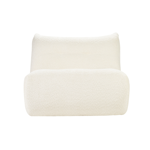  Miliboo Sillón Lounge En Tela Bouclé Blanco Roto Bumpy 
