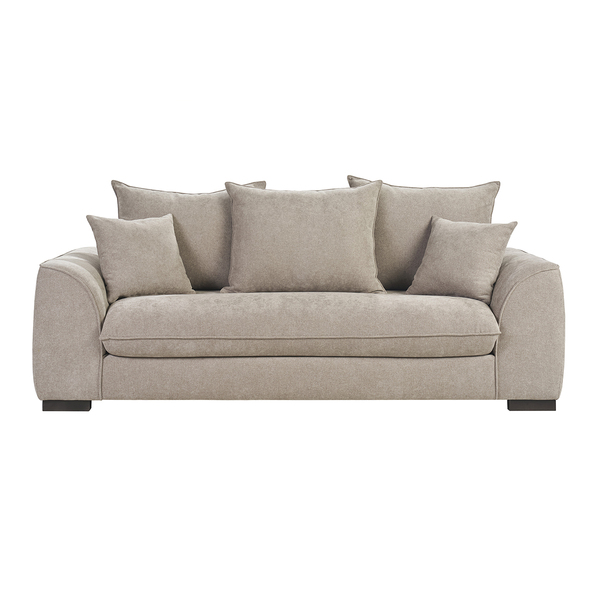  Miliboo Sofá Convertible De 3 Plazas En Tela Efecto Terciopelo Topo Con Colchón De 12 Cm Armand 