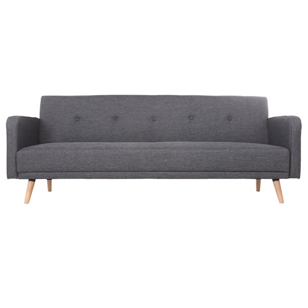  Miliboo Sofá Convertible 3 Plazas Diseño Escandinavo Gris Oscuro Ulla 