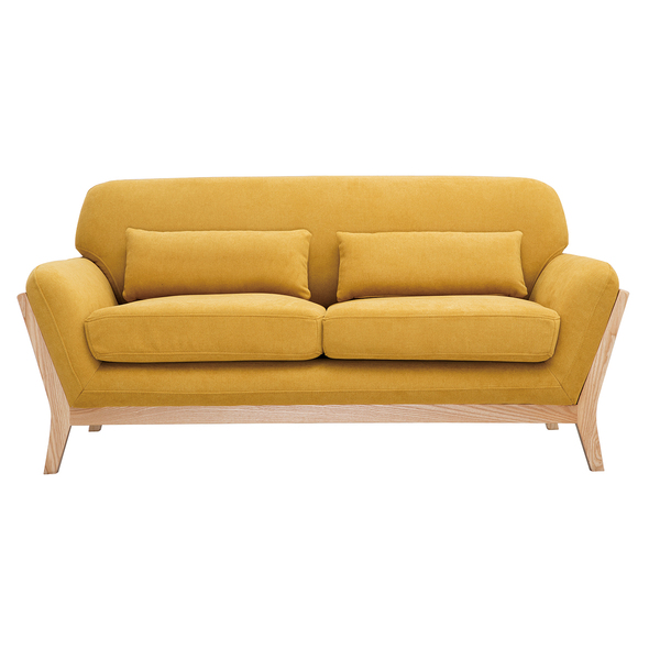  Miliboo Sofá Nórdico 2 Plazas Amarillo Mostaza Yoko 