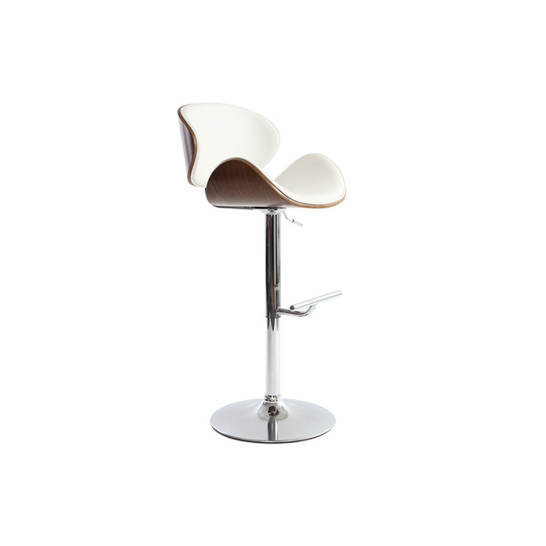 Miliboo Taburete De Bar De Diseño Blanco Y Madera Walnut 