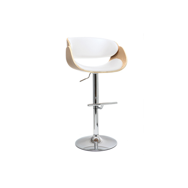  Miliboo Taburete De Bar Diseño Blanco Y Madera Clara Bent 