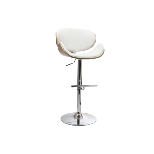  Miliboo Taburete De Bar Diseño Blanco Y Madera Clara Walnut 