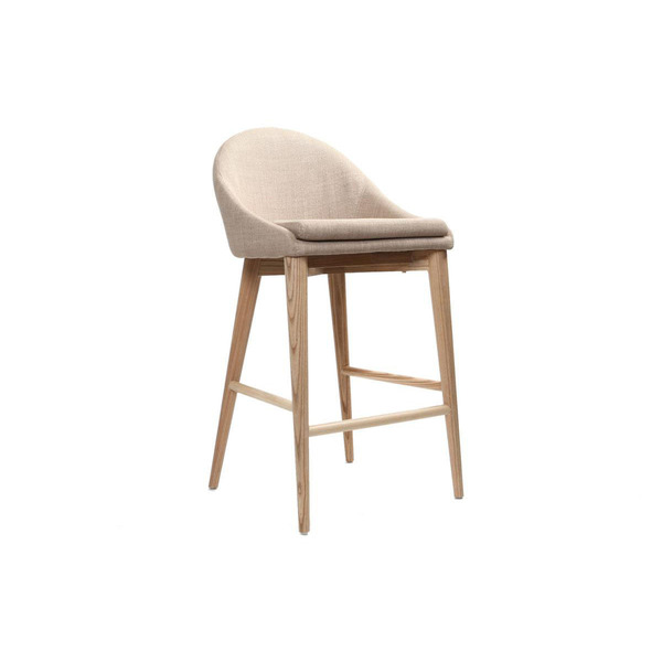  Miliboo Taburete De Bar Diseño Madera Y Polyester Beige Dalia 