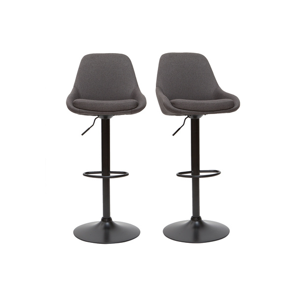  Miliboo Taburetes De Bar Modernos Regulables Gris Oscuro (lote De 2) Holo 