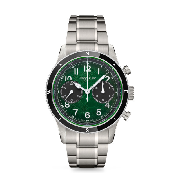  Montblanc - Montblanc 1858 Automatic Chronograph 0 Oxygen - Verde - Acero - Cerámica - Mb133298 - Reloj 