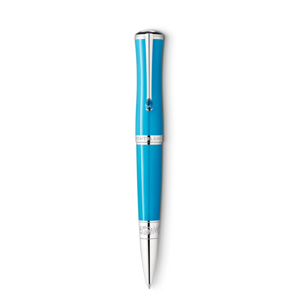  Montblanc - Bolígrafo Montblanc Maria Callas Edición Especial - Turquesa - Resina Preciosa - Mb129566 - Bolígrafos 