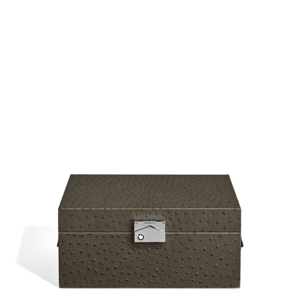  Montblanc - Caja De Colección Para Relojes De Piel Con Grabado Avestruz - Caqui - Piel - Mb136554 - Cajas De Coleccionista 