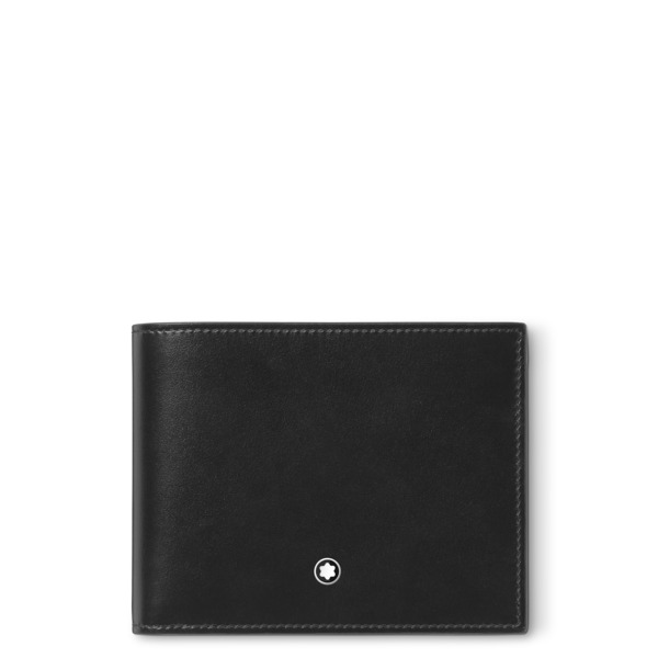  Montblanc - Cartera Para 6 Tarjetas Con 2 Bolsillos Transparentes De Piel Meisterstück - Negro - Piel - Mb198314 - Carteras 