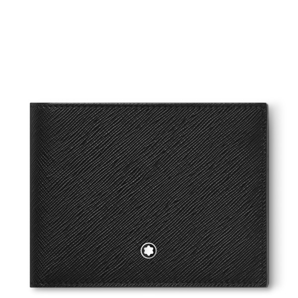  Montblanc - Cartera Para 6 Tarjetas Con 2 Bolsillos Transparentes De Piel Sartorial - Negro - Piel - Mb130318 - Carteras 