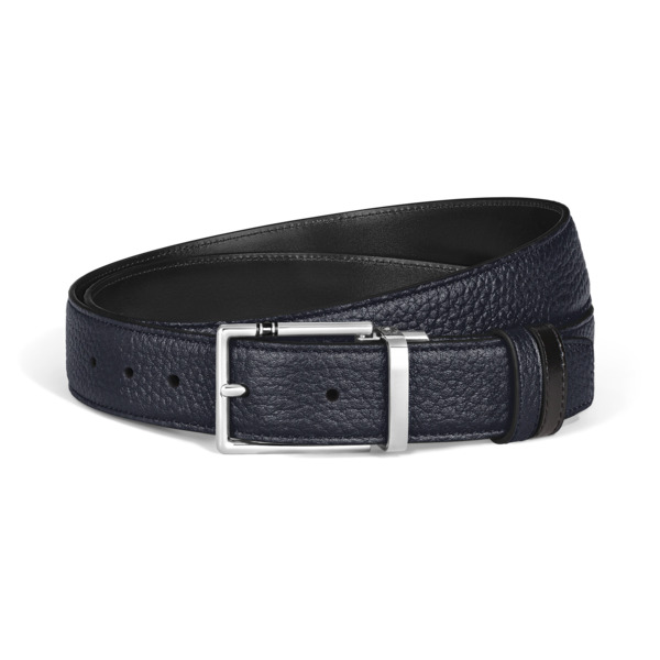  Montblanc - Cinturón Reversible De Piel Grain De 30 Mm Con Hebilla Rectangular Meisterstück - Mb222199 - Cinturones 