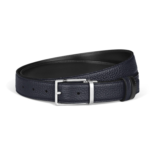  Montblanc - Cinturón Reversible De Piel Grain De 35 Mm Con Hebilla Rectangular Meisterstück - Mb222207 - Cinturones 