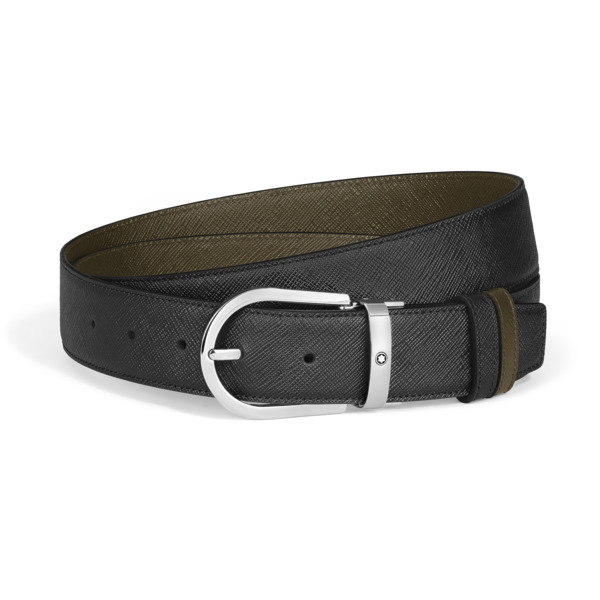  Montblanc - Cinturón Reversible De Piel Sartorial De 35 Mm Con Hebilla En Forma De Herradura - Mb222147 - Cinturones 