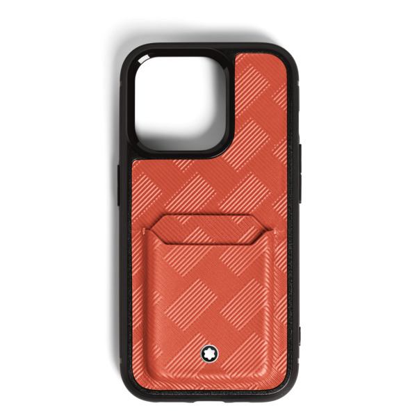  Montblanc - Funda Rígida Para Iphone 16 Pro Con Ranuras Para 2 Tarjetas De Piel Extreme - Cayena - Piel - Mb199614 - Fundas Para Teléfonos 
